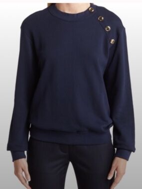 Derek Lamb 10 Crosby Navy & Gold Button Sweatshirt XL